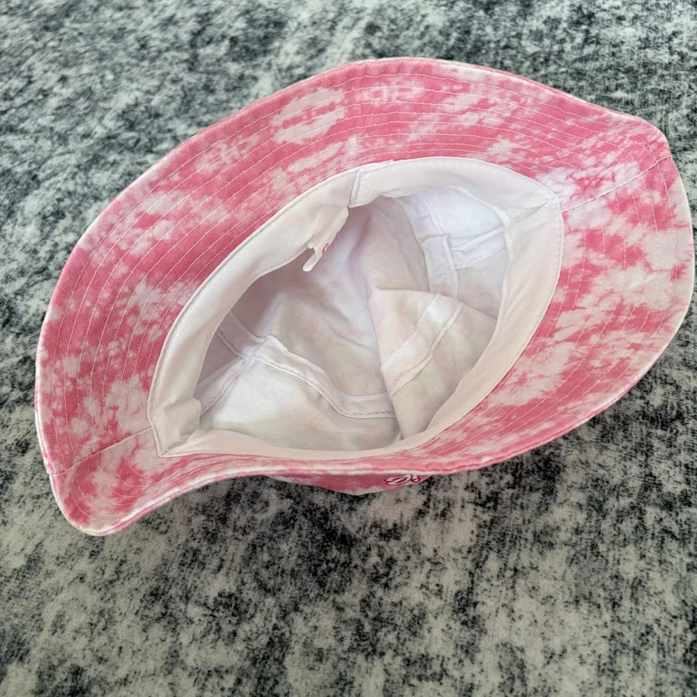 Barbie Malibu Tour Pop Up Truck Bucket Hat Women Pink‎ Tie Dye Embroidered Logo